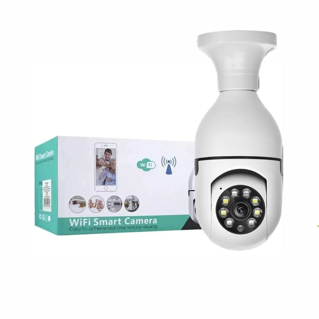 Cámara de seguridad inalámbrica con bombilla Wifi, panorámica 360, Full HD