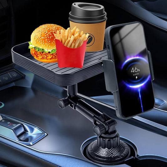 BANDEJA PORTA ALIMENTO PARA AUTOS CON SOPORTE PARA TELEFONO